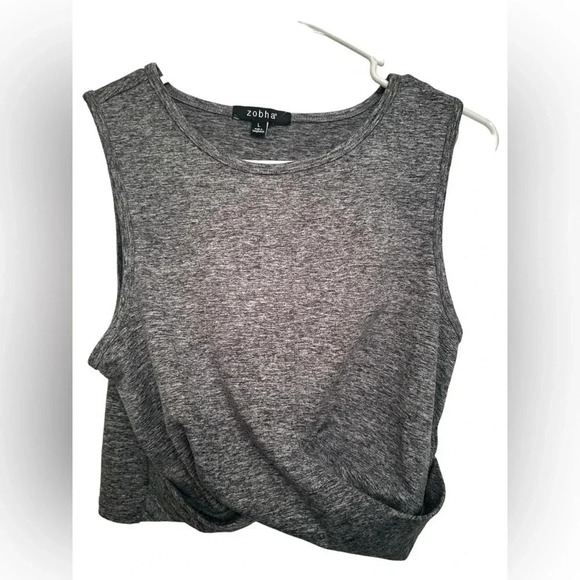Zobha cropped grey heathered tank top - Picture 1 of 5